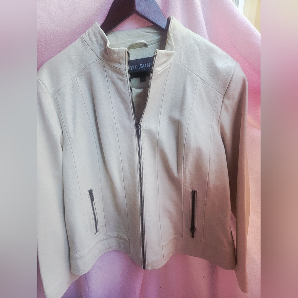 Wilsons Leather | Moto Jacket Cream - Picture 3 of 6